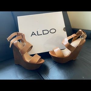 Tan wedge Aldo shoes